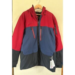 Obermeyer Mens Medium Aspen Colorado Cirque Jacket Rustic Red Blue Ski Snowboard